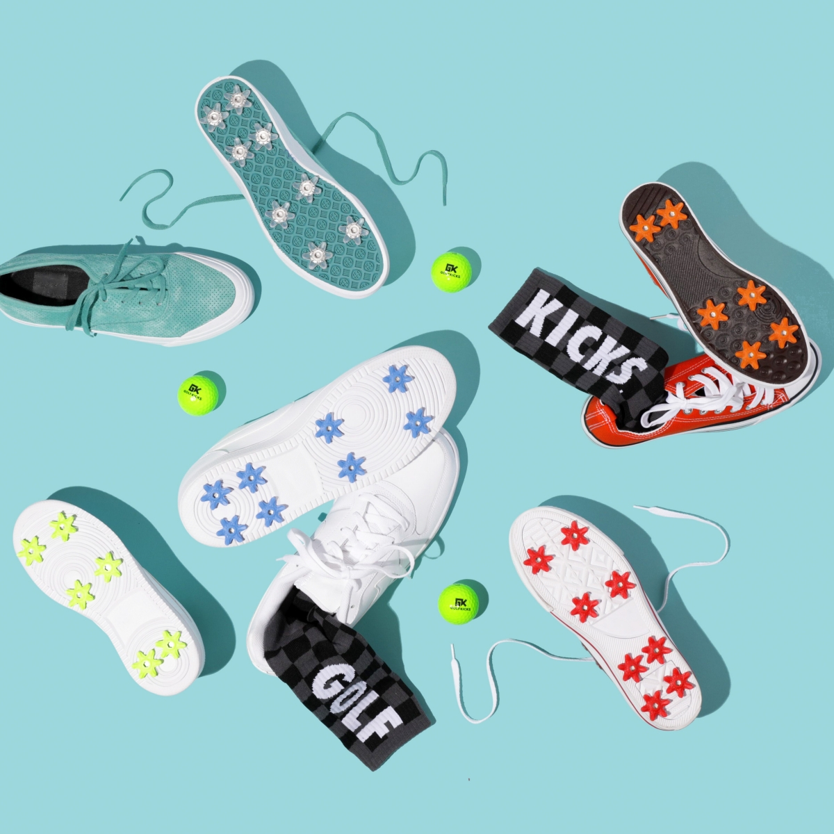 GOLFKICKS ★ゴルフシューズ変換キット　 カラー アイス 好きなスニーカーがゴルフシューズに！ スパイクDIYキット登場
